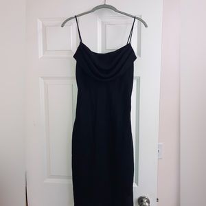 Y2K Cowl Neck Little Black Dress